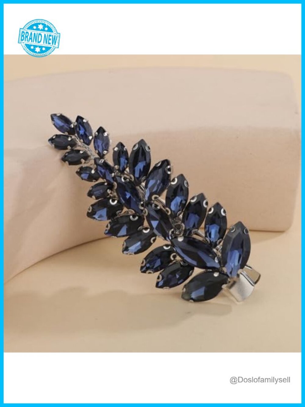 Crystal Bead Hair Clip Silver Side Headpiece Wedding Bridal Hair Jewelry